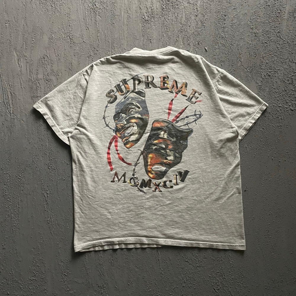 Supreme Laugh Now Tee shirt mens Medium Gray